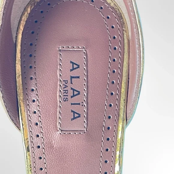 ALAIA La Bombe Elegant Gold Women's Heels NWOT size 36 1/2 - 6.5 - Picture 5 of 10